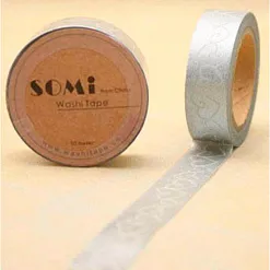 Бумажный скотч "Серебряный с сердечками" (MyLovelyHobby) Бумажный скотч "Серебряный с сердечками" (MyLovelyHobby)