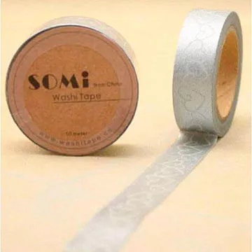 Бумажный скотч "Серебряный с сердечками" (MyLovelyHobby)