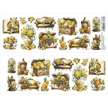 Лист с картинками 10х30 см "Затерянная среди роз. Детали" (ScrapMania)