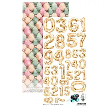 Бумага 15х30 см "Dreamy Dreams. Для вырезания. Цифры" (Alchemy of Art)