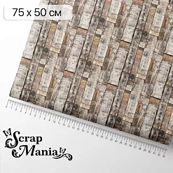 Отрез ткани 75х50 см "Старый архив. Старинные доски" (ScrapMania)