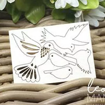 Набор украшений из чипборда "Птички. Мини" (LeoMammy)