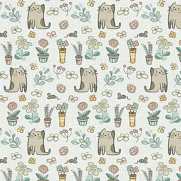 Отрез ткани 50х55 см "Мартовская песня. Коты на сером" (Peppy)