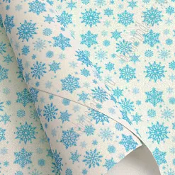 Отрез экокожи А4 с глиттером "Снежинки голубые" Отрез экокожи А4 с глиттером "Снежинки голубые"