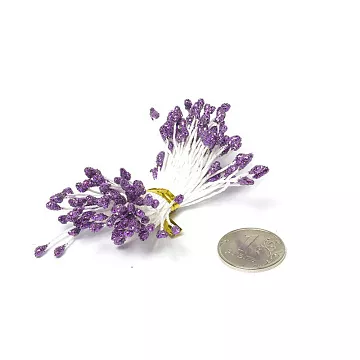 Набор тычинок "Фиолетовые в блестках", 80 шт (Magic Hobby)