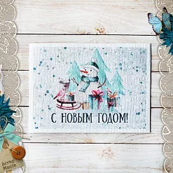 Тканевая карточка "Этника новогодняя. Снеговик" (ScrapMania)