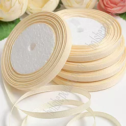 Лента репсовая "Бежевая" 0,6 см, 18 м