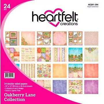 Набор бумаги 30х30 см "Oakberry Lane", 24 листа (Heartfelt Creations)