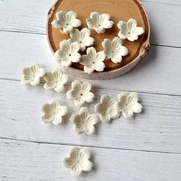 Набор бумажных цветов "Колокольчик. Кремовый", 20 шт (Китай)