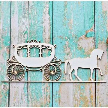 Украшение из чипборда "Карета" (ScrapКрым)