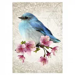 Тканевая карточка "Оттенки аквамарина. Райская птица" (ScrapMania)