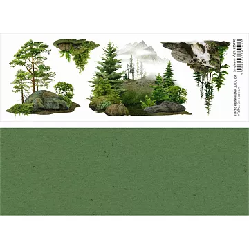 Лист с картинками 10х30 см "Тайга. Ели и сосны" (ScrapMania)