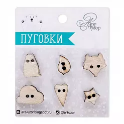 Набор деревянных пуговиц "Милые забавы" (АртУзор) Набор деревянных пуговиц "Милые забавы" (АртУзор)