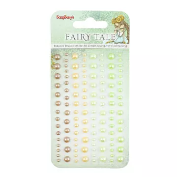 Набор полужемчужин "Сказка про фей", оттенки бежевого и зеленого (ScrapBerry's)