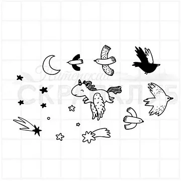 Штамп "Сонная мелочь", 2х2,5 см (Скрапклуб)