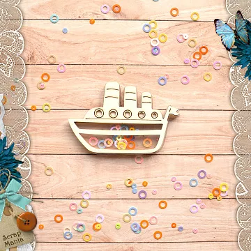 Чипборд "Морячок. Шейкер. Кораблик. Мини" (ScrapMania)