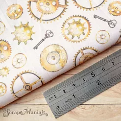 Отрез ткани 75х50 см "Девичья тайна. Механизмы" (ScrapMania)