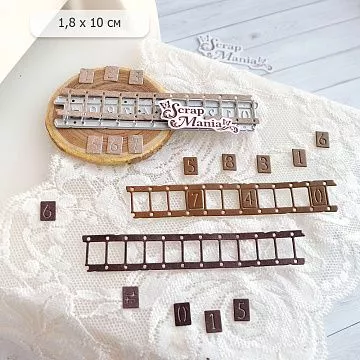 Нож "Кинопленка с цифрами", 1,8х10 см (ScrapMania)