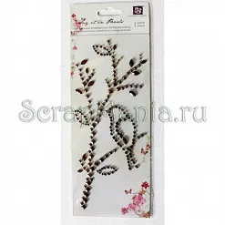 Наклейки из страз "Птица" коричневый 