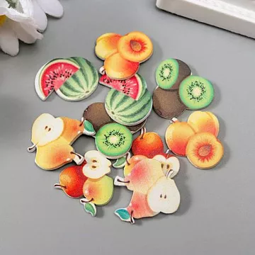 Набор деревянных украшений "Фрукты" (АртУзор)