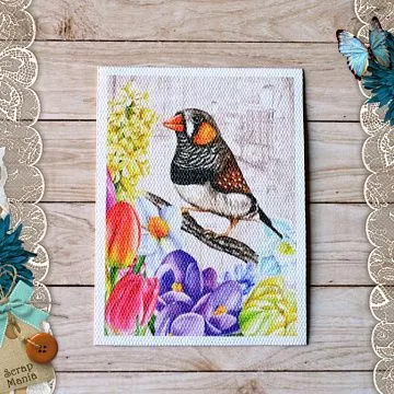 Тканевая карточка "Время тюльпанов. Песня" (ScrapMania)