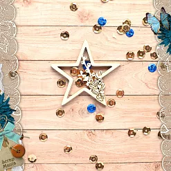 Чипборд "Имбирное Рождество. Шейкер. Новогодняя звезда. Мини" (ScrapMania)