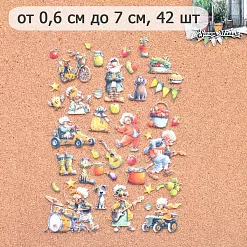 Набор тканевых высечек "СуперБабушка", 42 шт (ScrapMania) Набор тканевых высечек "СуперБабушка", 42 шт (ScrapMania)