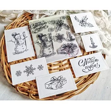 Штамп "Новогоднее настроение", 6,5х5 см (AgiArt)