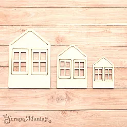 Чипборд "Имбирное Рождество. Шейкер. Дом с двумя окнами. Маленький" (ScrapMania)