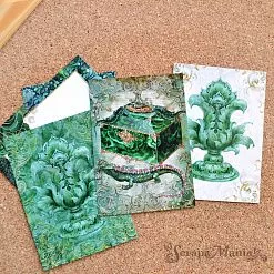 Набор карточек "Малахитовый цветок", 7х10 см, 16 шт (ScrapMania)