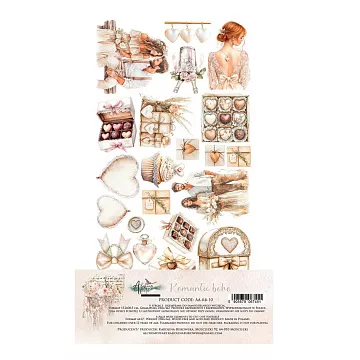 Набор бумаги 15х30 см "Romantic Boho. Для вырезания", 6 листов (Alchemy of Art)