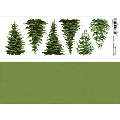 Лист с картинками 10х30 см "Тайга. Ели 2" (ScrapMania)