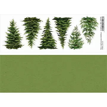 Лист с картинками 10х30 см "Тайга. Ели 2" (ScrapMania)