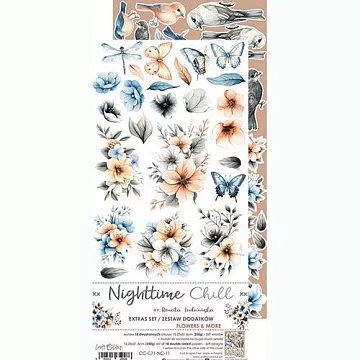 Набор бумаги 30х15 см "Nighttime chill. Flowers", 18 листов (CraftO'clock)