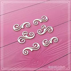 Чипборд "Завитки", 1,6х2,4 см (СкрапМагия)