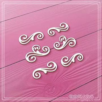 Чипборд "Завитки", 1,6х2,4 см (СкрапМагия)