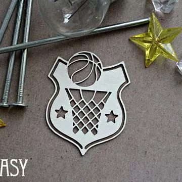 Украшение из чипборда "Эмблема баскетбола. Мяч в сетке" (Fantasy)