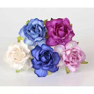 Букет больших кудрявых роз "Сиреневый микс", 5 шт (Craft)