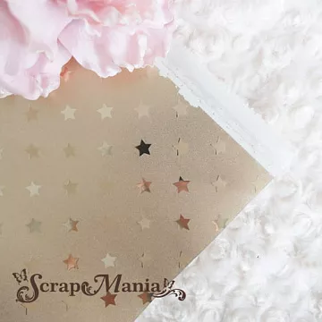 Отрез экокожи 30х67 см "Текстурный. Звезды золотые" (Pty Италия)