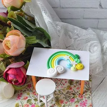 Миниатюра "Водопад радуги со звездами. Лаймовый", 1 шт (Китай)