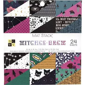 Набор бумаги 15х15 см с фольгированием "Witches Brew", 24 листа (DCWV)
