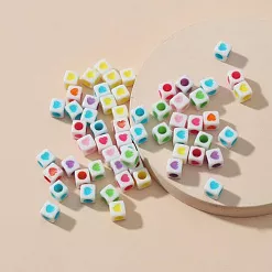 Набор бусин "Сердечки. Квадрат", 6 мм, 10 гр Набор бусин "Сердечки. Квадрат", 6 мм, 10 гр