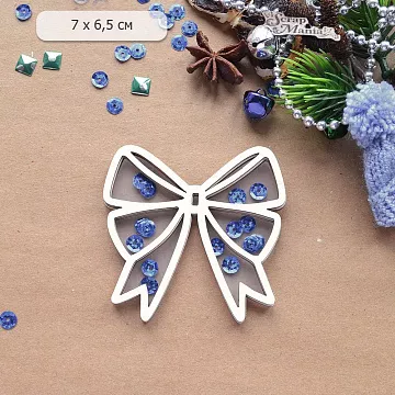 Шейкер "Волшебный снегопад. Бант. Маленький", 7х6,5 см (ScrapMania)