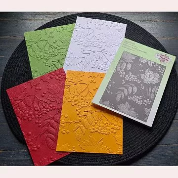 Папка для тиснения 17,5х12,2 см "Шепот алой рябины 3D", (AgiArt)