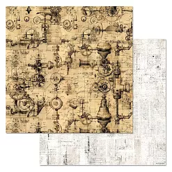 Бумага "Старый архив. Механизмы" (ScrapMania)