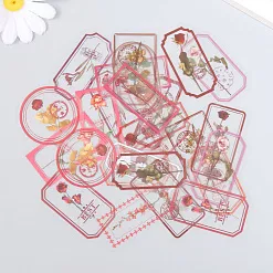 Набор наклеек "Теги. Красные цветы", 30 шт