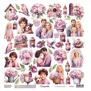 Бумага 30х30 см "Счастье. Элементы" (Scrapodelie)