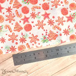 Отрез ткани 75х50 см "Имбирное Рождество. Пряники" (ScrapMania)