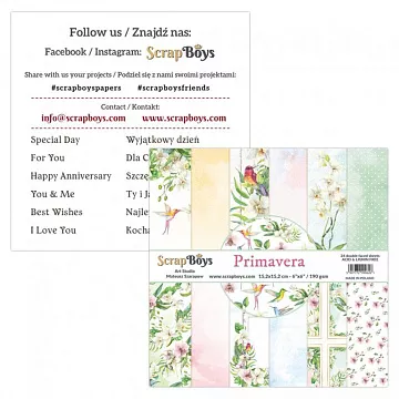 Набор бумаги 15х15 см "Primavera", 24 листа (ScrapBoys)