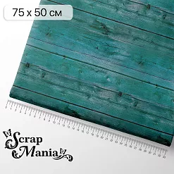 Отрез ткани 75х50 см "Рождество у волшебников. Бирюзовые доски" (ScrapMania) Отрез ткани 75х50 см "Рождество у волшебников. Бирюзовые доски" (ScrapMania)